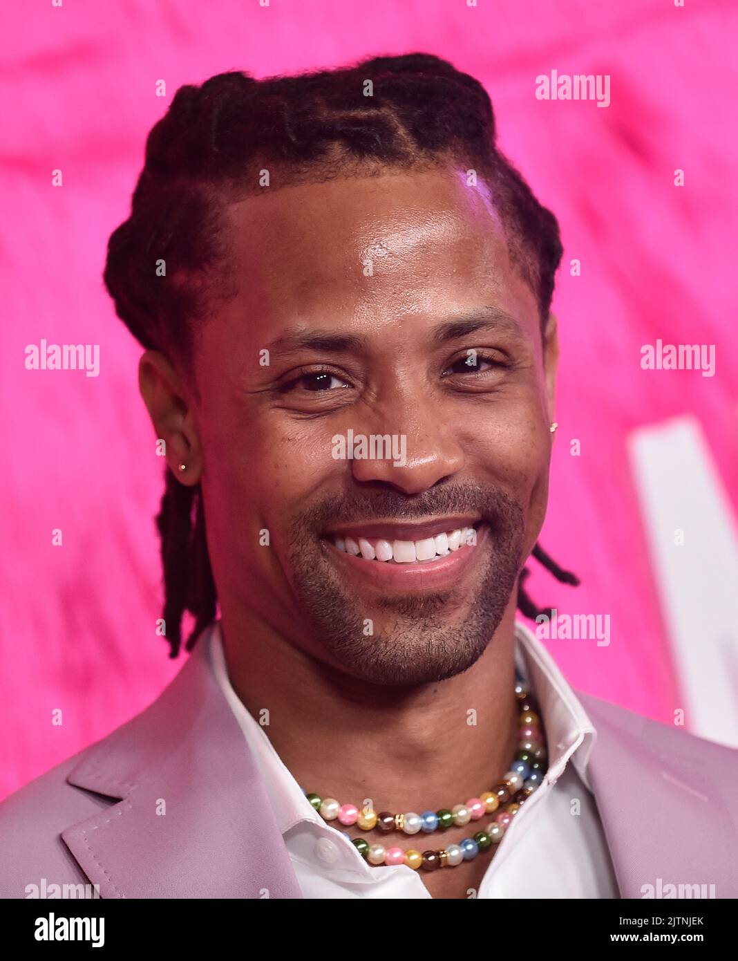 Antjuan Tobias kommt am 10. Mai 2022 im Pacific Design Center in West Hollywood, CA, zum Original ‘Angelyne’ von Pfau. © OConnor/AFF-USA.com Stockfoto