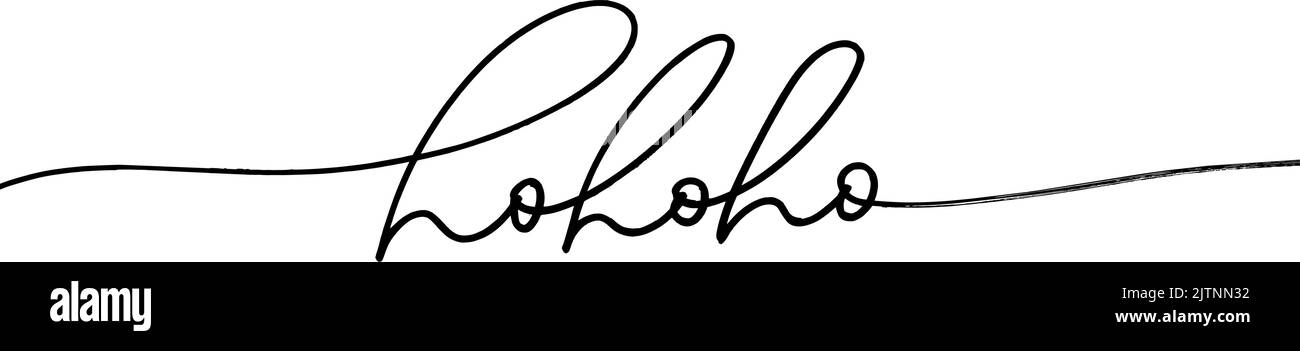 Ho ho ho Linienschriftzug im durchgehenden Stil. Stock Vektor