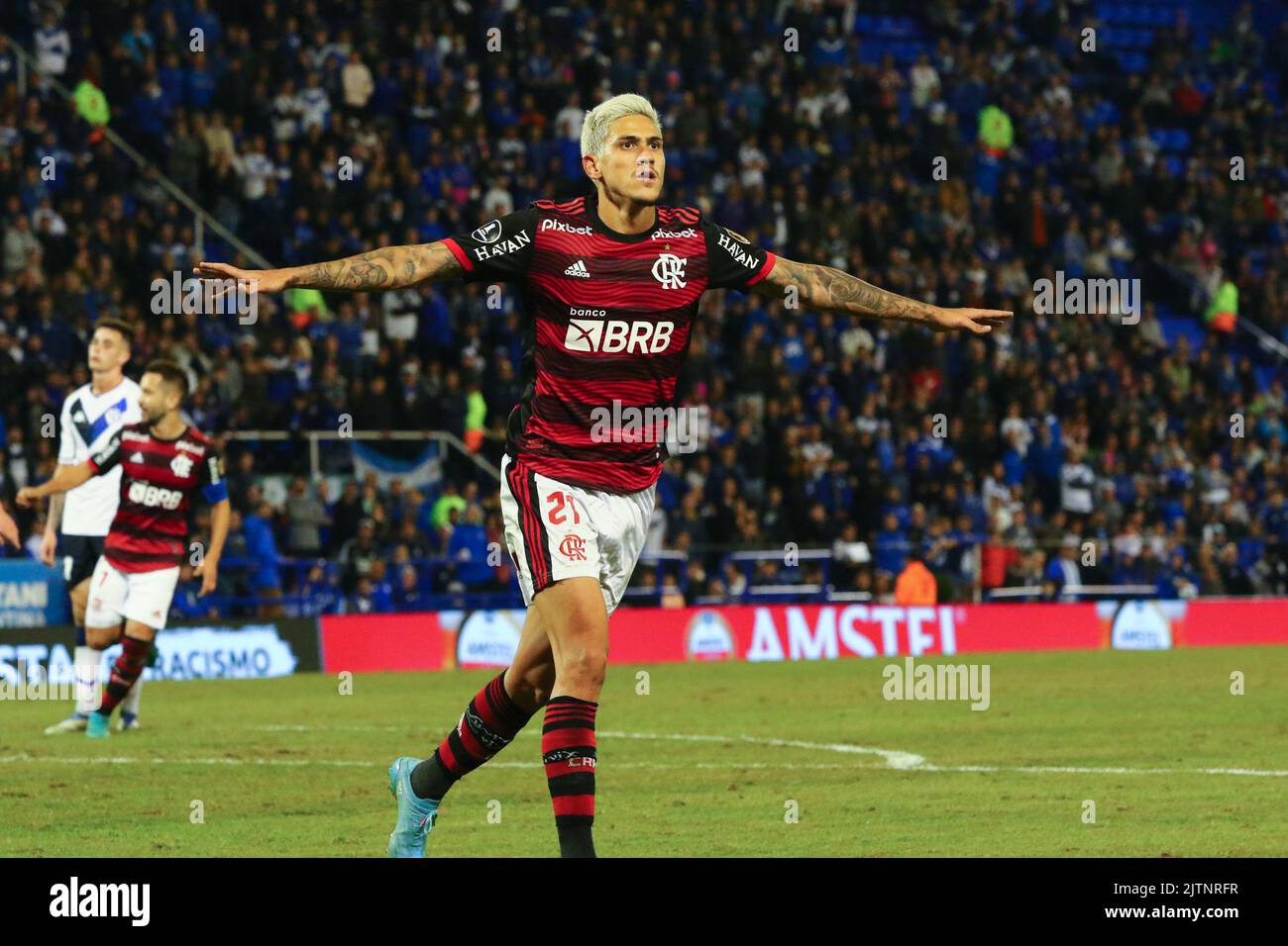 BUENOS AIRES, 31.08.2022: Velez Sarsfield (ARG) und Flamengo (BRA) spielen die erste Etappe des Halbfinales Libertadores 2022 im Stadion José Amalfitani Stockfoto