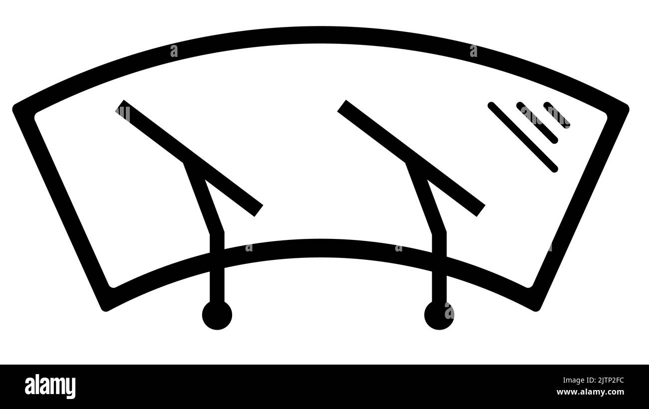 Auto Scheibenwischer Symbol auf weißem Hintergrund. Windschutzscheibe regen Wischerschild. Flat-Stil. Stockfoto