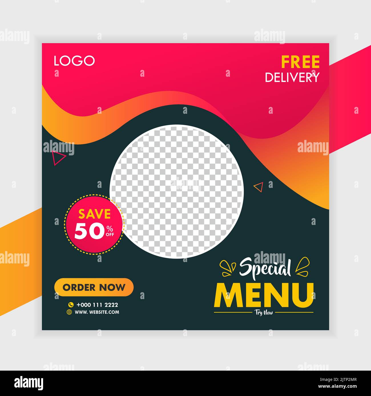Food Advertising Social Media Post Template Marketing Poster Stock Vektor