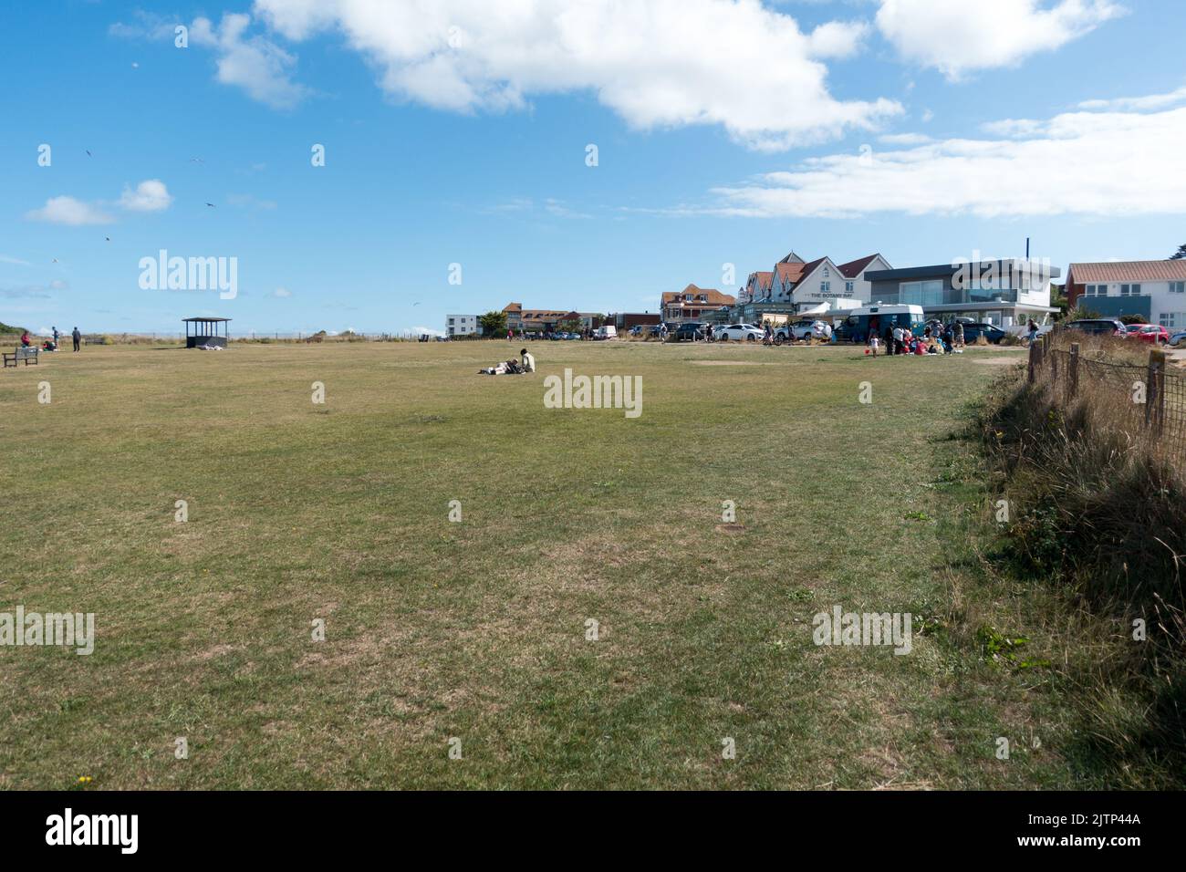 Allgemeiner Blick auf die Cliff Tops in Botany Bay, Kent, England Stockfoto