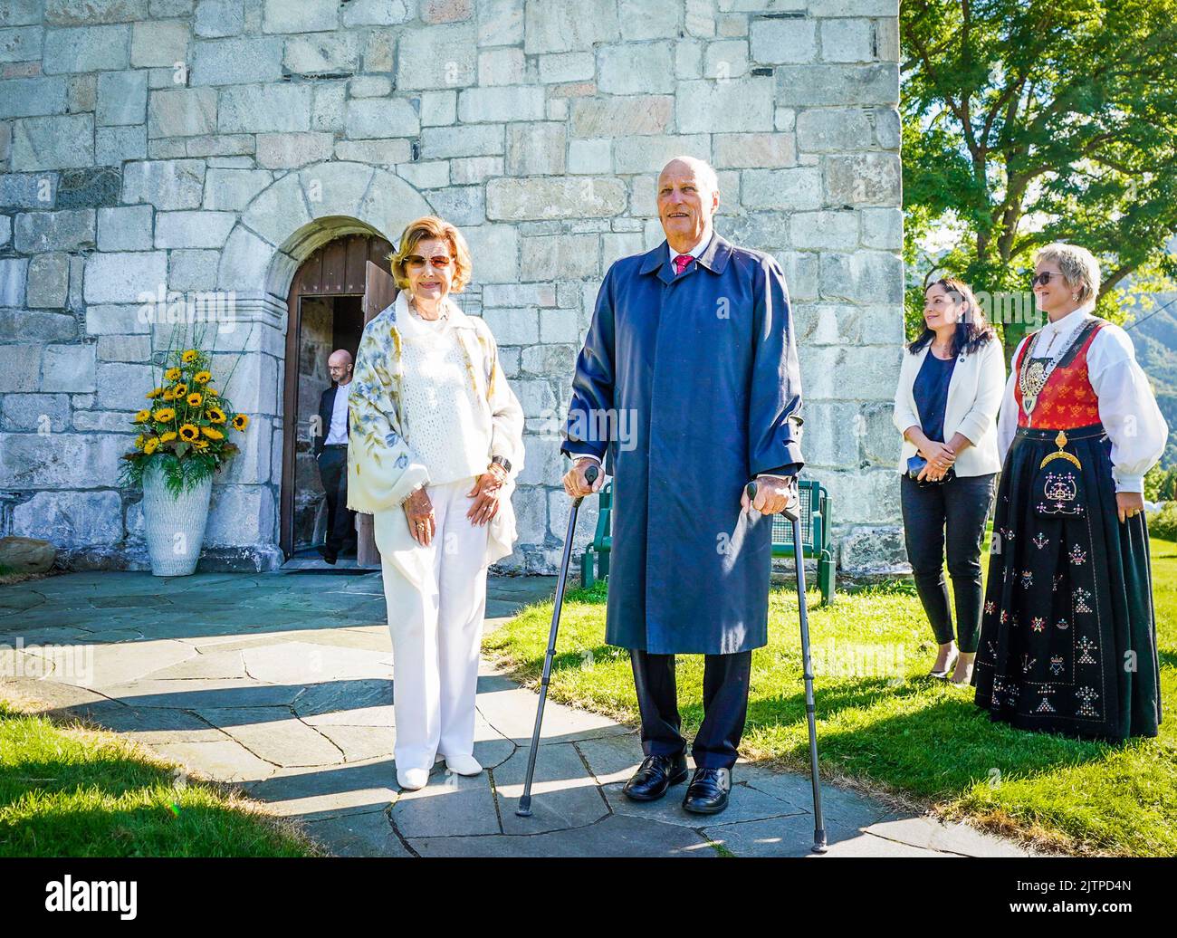 Aaheim 20220831.König Harald und Königin Sonja besuchen die St. Jetmund ...