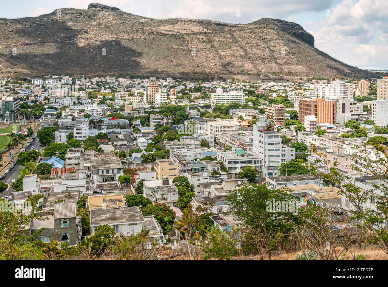 Blick auf Port Louis auf Mauritius Stockfoto