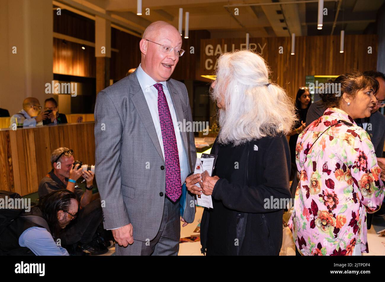 London, Großbritannien. 31. August 2022. Mitglieder der South Asia Solidarity Group und des Fossil Free Science Museum boykottieren die späte Veranstaltung des Science Museums Stockfoto