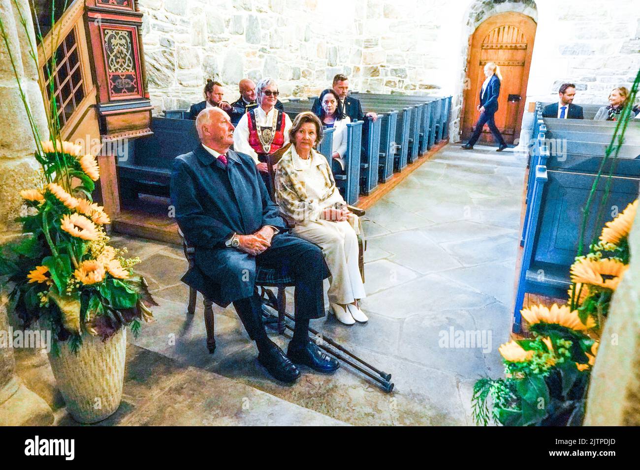 Aaheim 20220831.König Harald und Königin Sonja besuchen die St. Jetmund ...