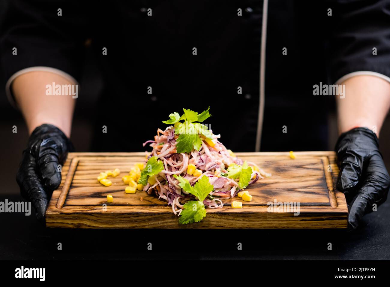 Restaurant vegetarische Menü Krautsalat Kohl Stockfoto