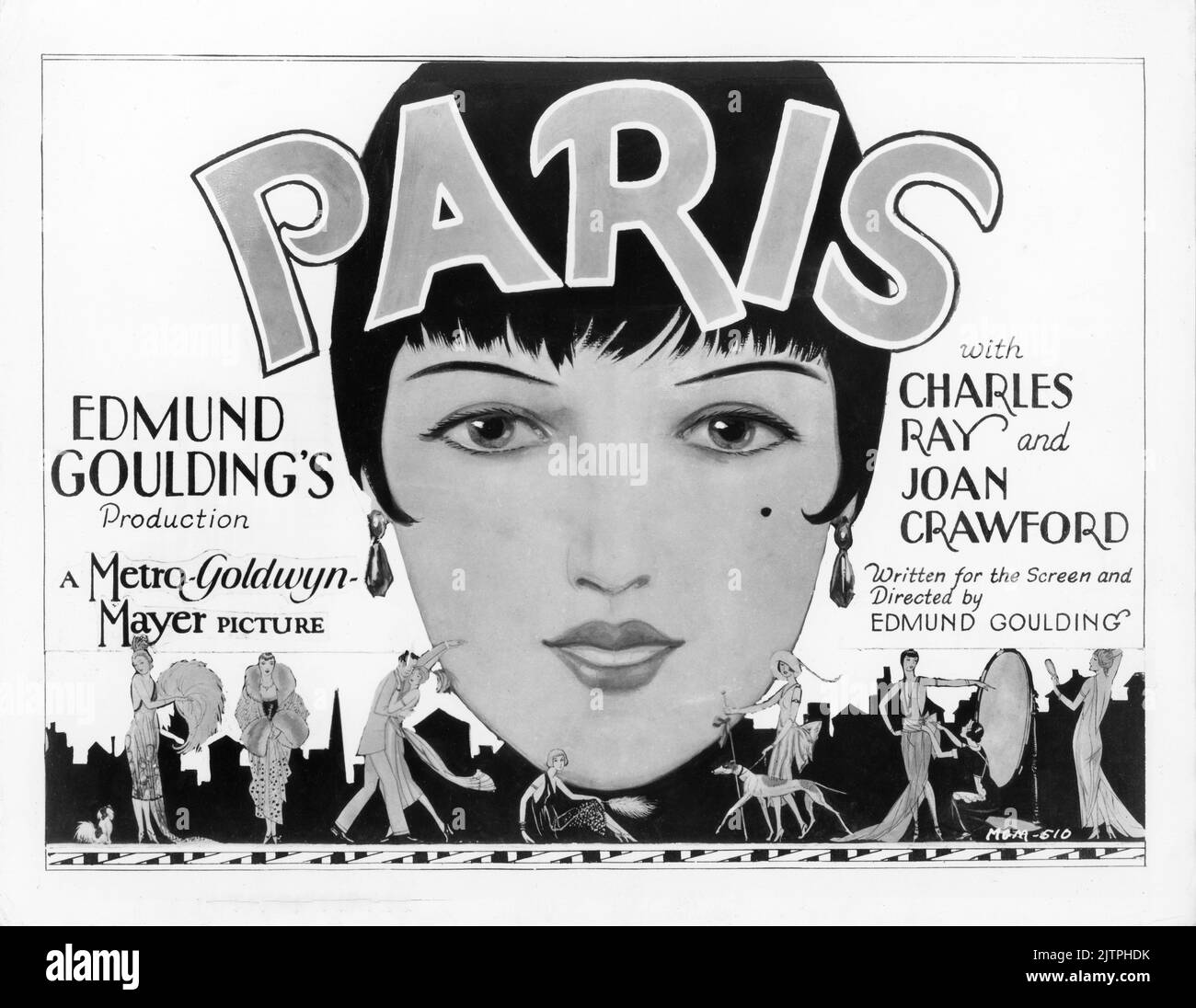 Poster Artwork für CHARLES RAY und JOAN CRAWFORD in PARIS 1926 Regisseur / Autor EDMUND GOULDING Metro Goldwyn Mayer Stockfoto