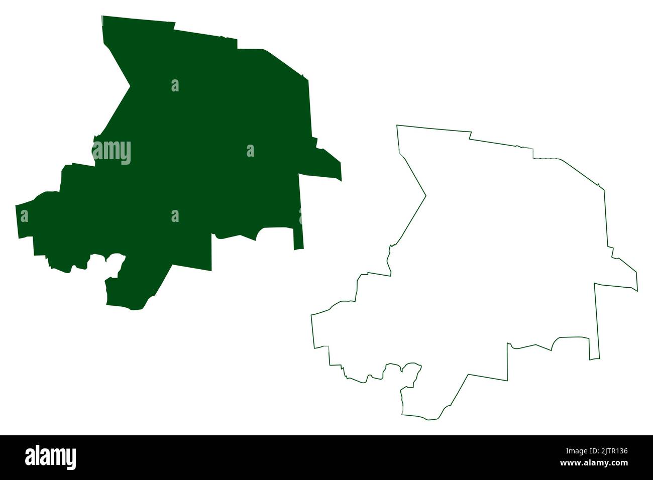 Santiago Maravatio Municipality (Free and Sovereign State of Guanajuato, Mexico, United Mexican States) Kartenvektordarstellung, Scribble Sketch Santi Stock Vektor