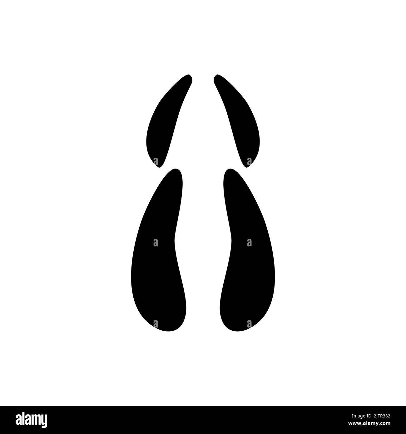 Schwein oder Ziege Fuß Schritte isoliert schwarze Silhouette Symbol. Vektorkuhhufe Spuren, Spuren von Viehsäugern, Elchen, Elchen oder Hirschhufs. Fußabdruck auf dem Boden, Beine von Ziegentieren verschmutzte Spuren Stock Vektor