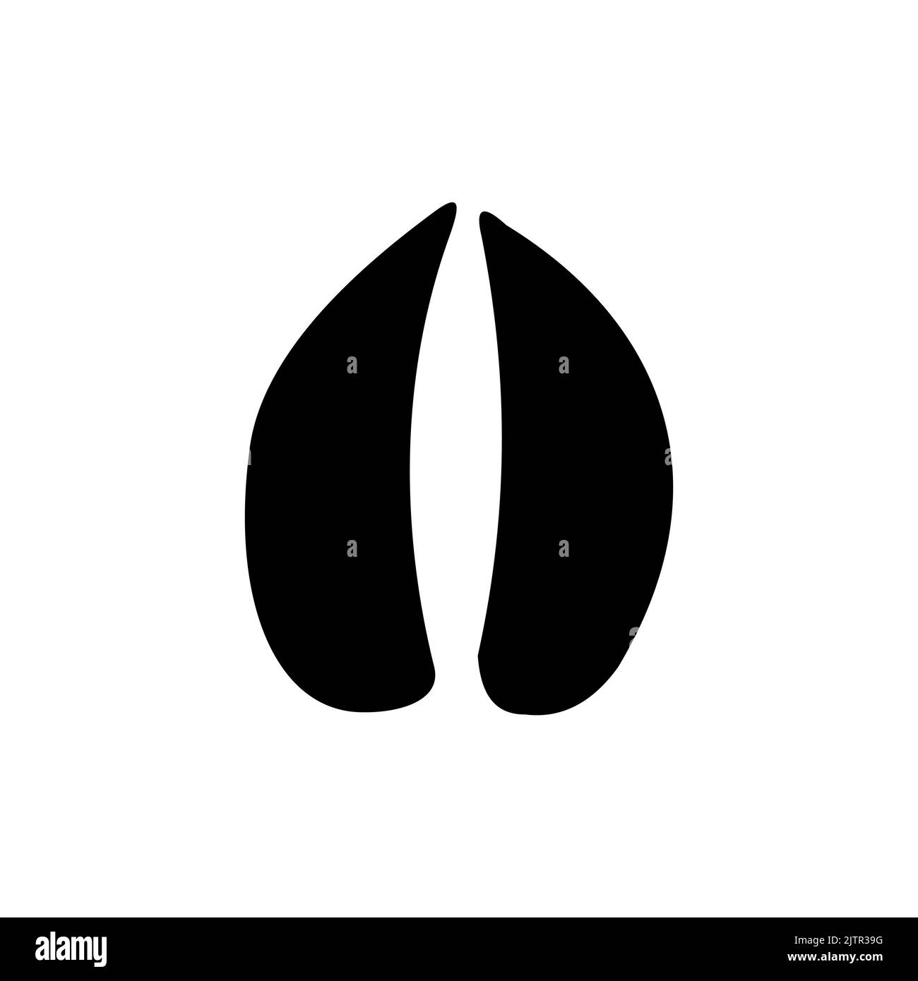 Tierfußabdrücke von Hirschen oder Elchen sind ein isoliertes schwarzes Silhouettensymbol. Vektor Rentier oder Elch Hufe Spuren, wilde Hirsch Säugetier Schritte. Wildtiere Jagd Sport Emblem, Spur nach dem Spaziergang auf dem Boden Stock Vektor