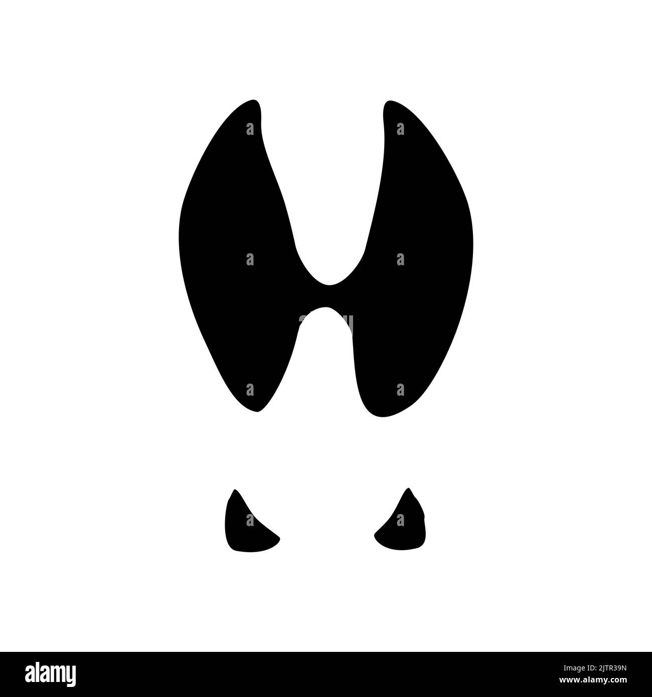Hirsch Säugetier Hufe Schritte, Spur auf Boden, Schlamm oder Boden isoliert schwarze Silhouette. Vektor Reh oder Elch Tier Fußabdrücke, Rentier oder Elch Hufspuren, Wildtiere Jagd Sport Emblem Stock Vektor