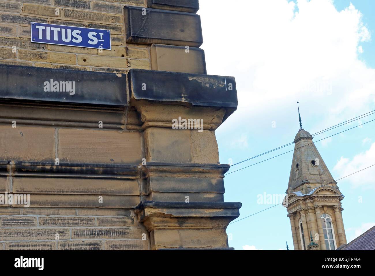 Titus Street, Saltaire, Bradford, West Yorkshire, England, Großbritannien, BD18 3JU Stockfoto