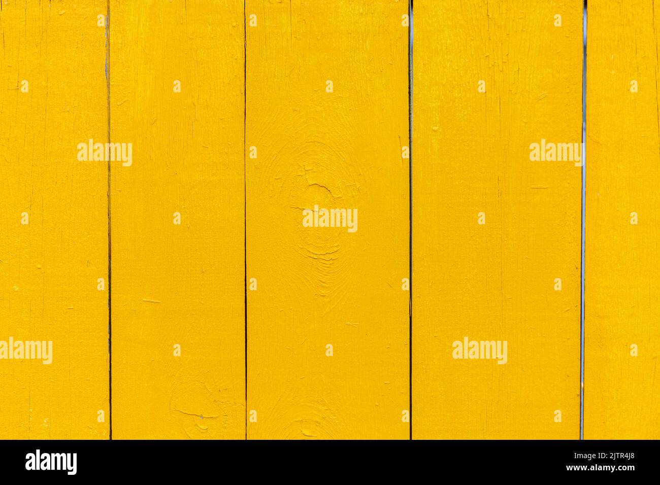 Gelber Holzbretter strukturierter Hintergrund. Farbige vertikale Dielen. Gelb lackierte Holzbretter in einer Reihe. Stockfoto