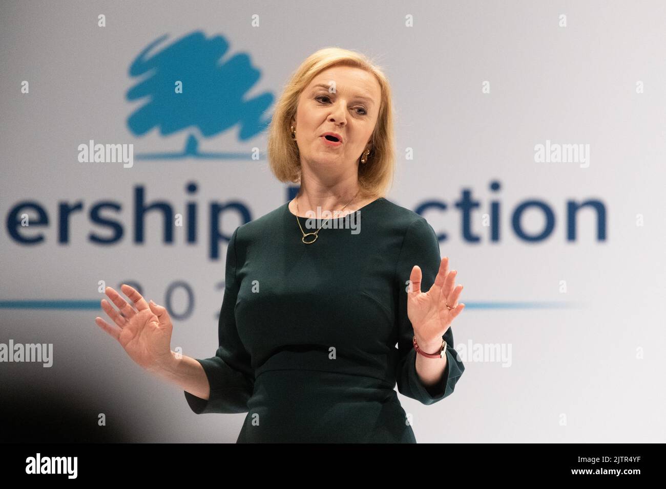 Liz Truss 2022 konservative Führung, Perth, Schottland, Großbritannien Stockfoto