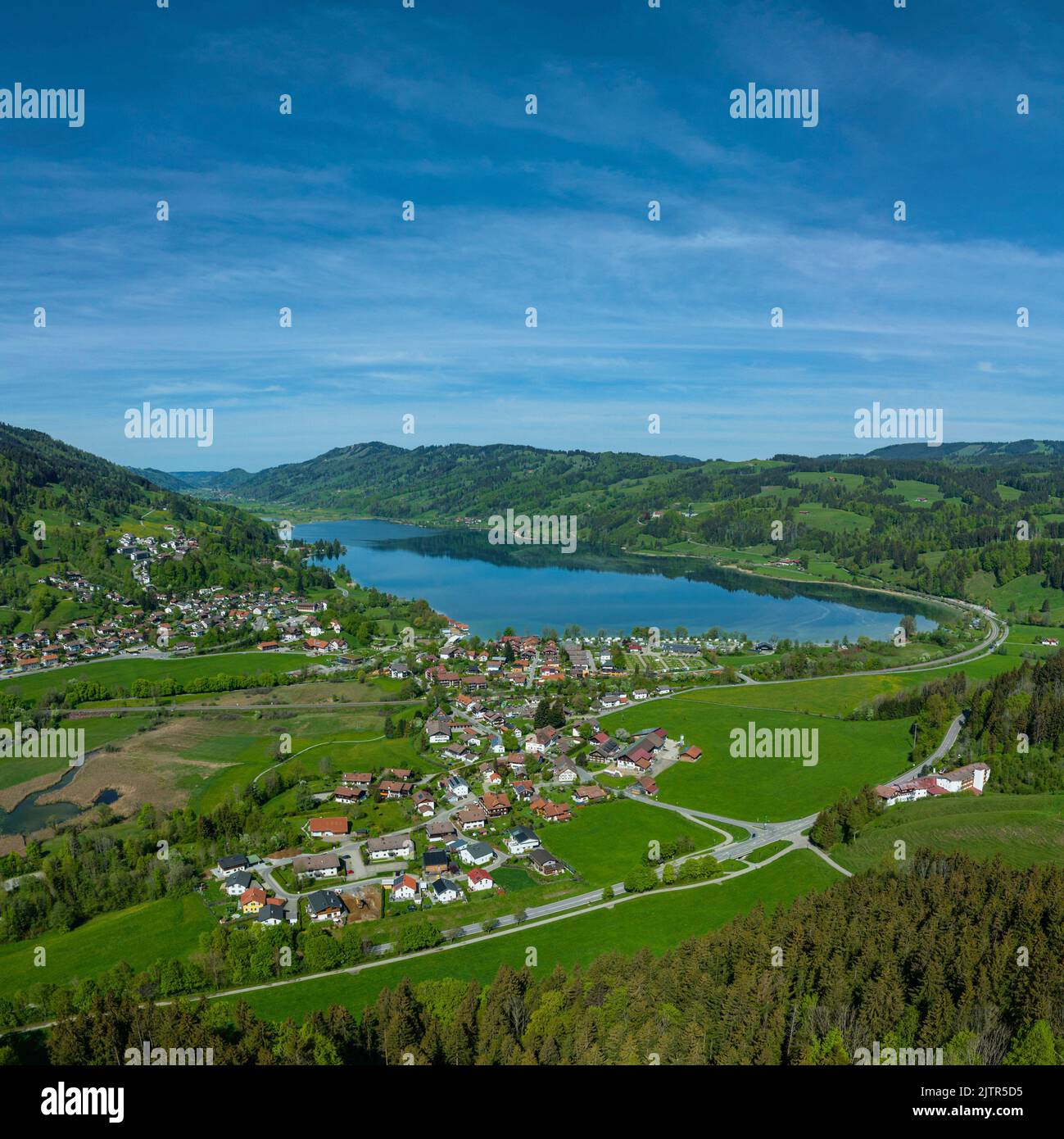 Immenstadt und der Alpsee von oben Stockfoto