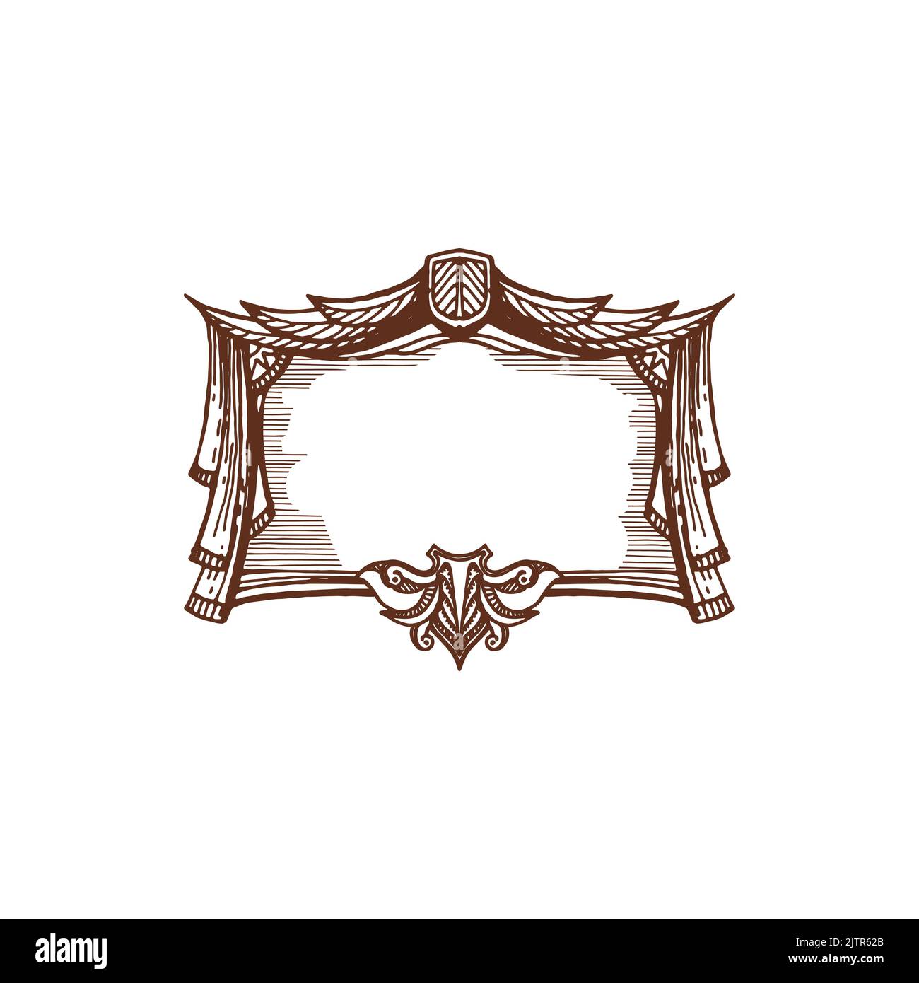 Rahmen mit Blumenmustern isoliert Scrapbooking Design Element. Vektor antiken Fotorahmen, verzierte Muster mit floralen Elementen, Hochzeitseinladungen, Grußkarten Fotorahmen, mittelalterliche Brett Stock Vektor