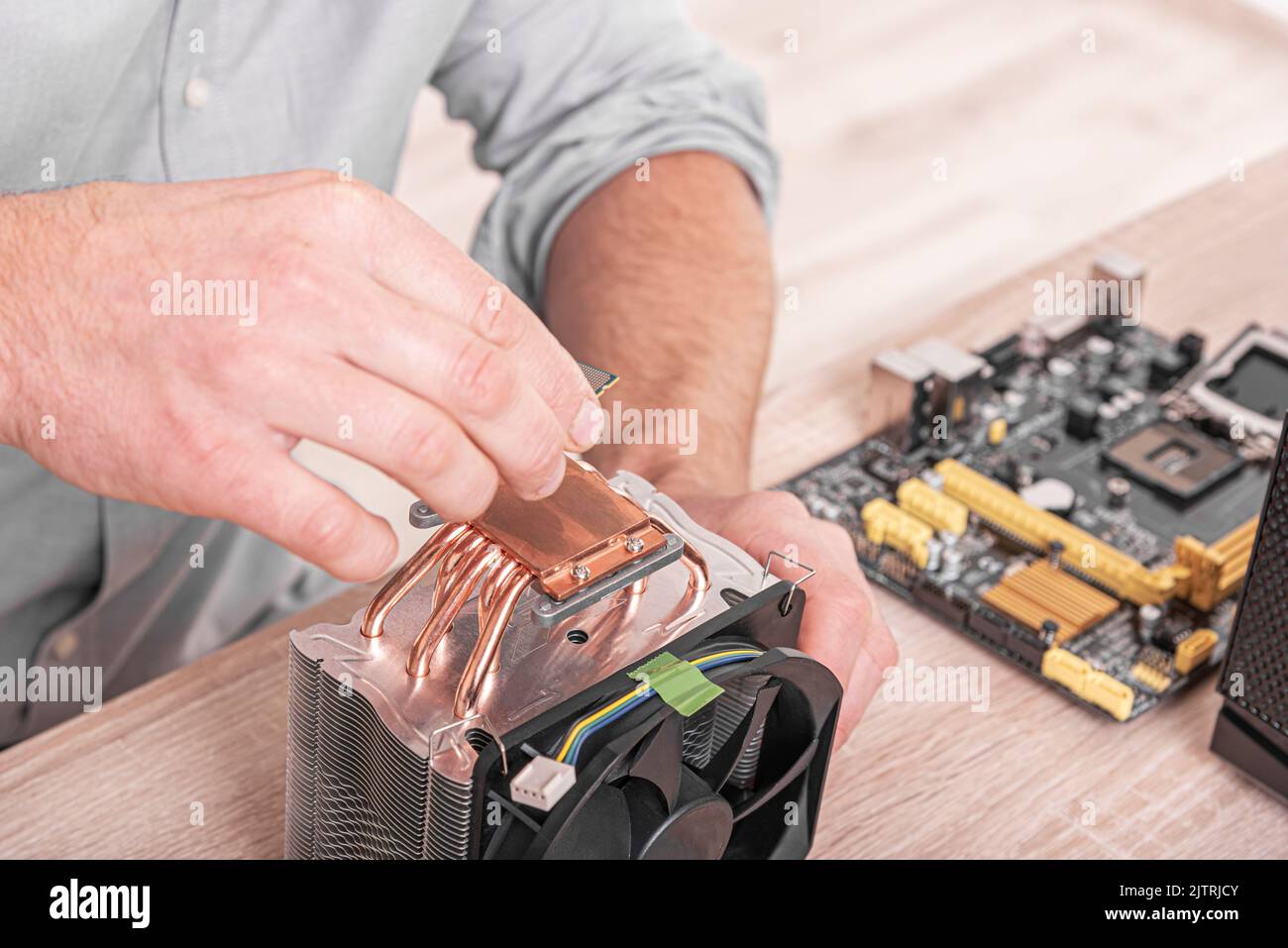 Reparatur, Montage und Wiederherstellung von PCs. Stockfoto