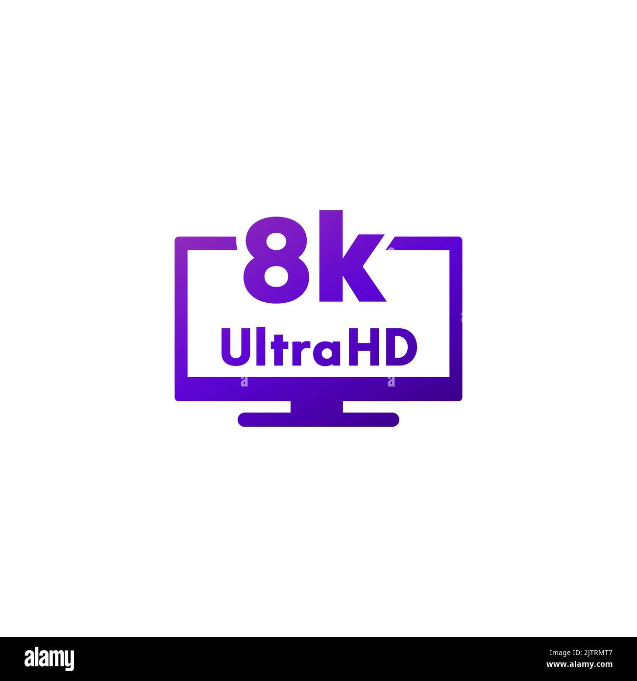 8K Ultra HD TV-Symbol, Vektor Stock Vektor