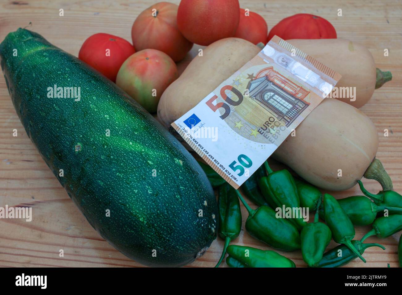 Die Lebenskosten steigen und man kann sie in Supermärkten und Lebensmitteln sehen Stockfoto