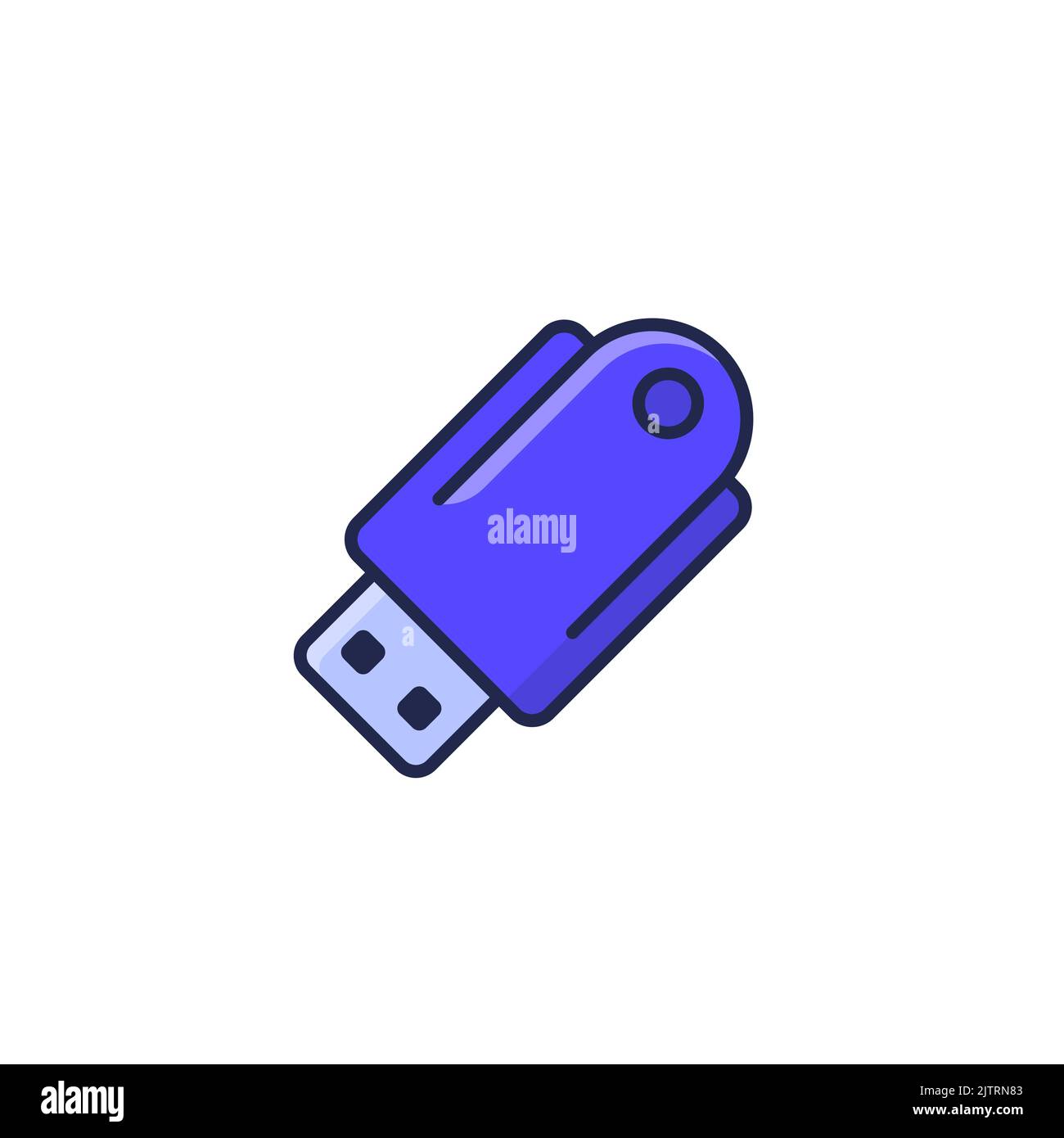 Pendrive-Symbol, usb-Stick auf weiß Stock Vektor