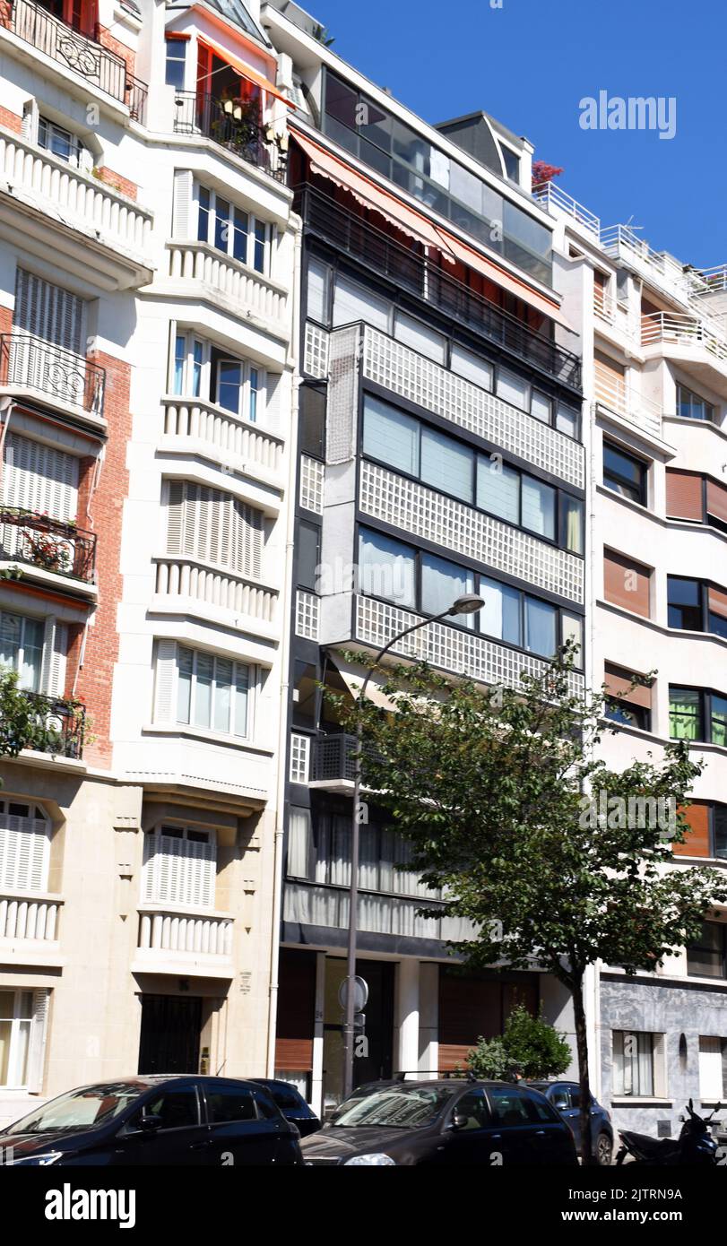 The Immeuble Molitor, ein spekulatives Mehrfamilienhaus, mit fast vollständig verglasten Erhebungen, Architekten Le Corbusier & Pierre Jeanneret, 1931-4 Stockfoto