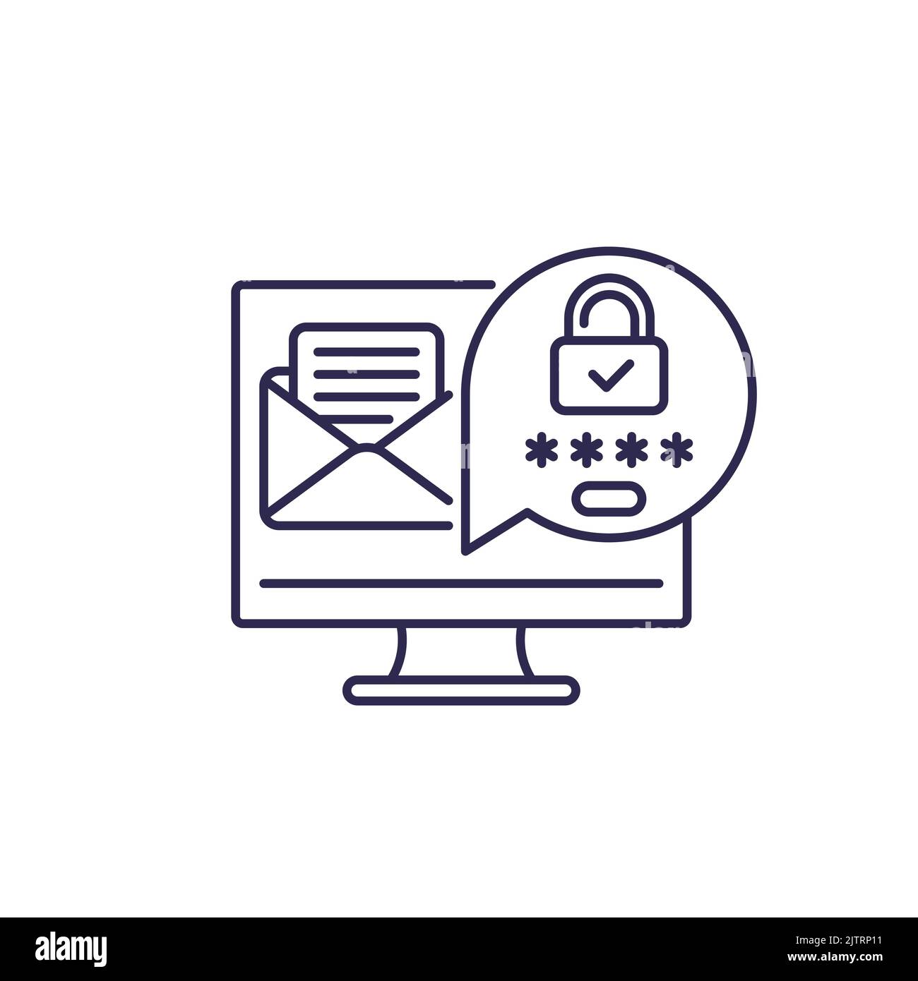 Mailzugriffssymbol, Authentifizierung mit einem Passwort Stock Vektor