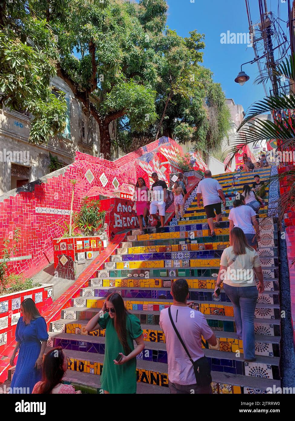 Rio De Janeiro, Brasilien - august 1 2022 - Escadaria Selaron berühmte öffentliche Schritte des Künstlers Jorge Selaron Stockfoto