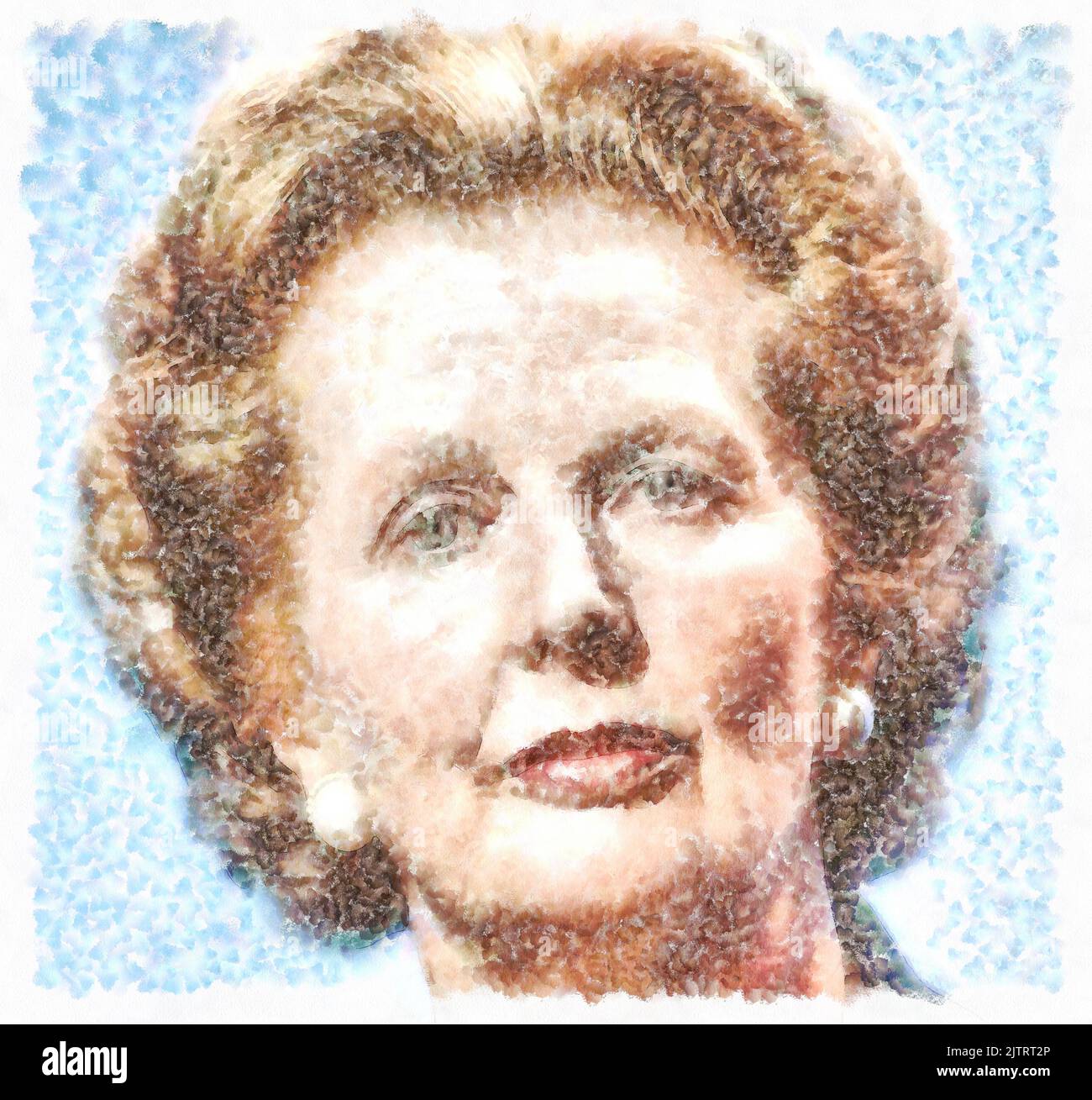 Gemälde Portret Margaret Hilda Thatcher, Baroness Thatcher; Roberts, 1925 - 2013, britischer Staatsmann, Politiker, Premierminister Großbritanniens, Stockfoto