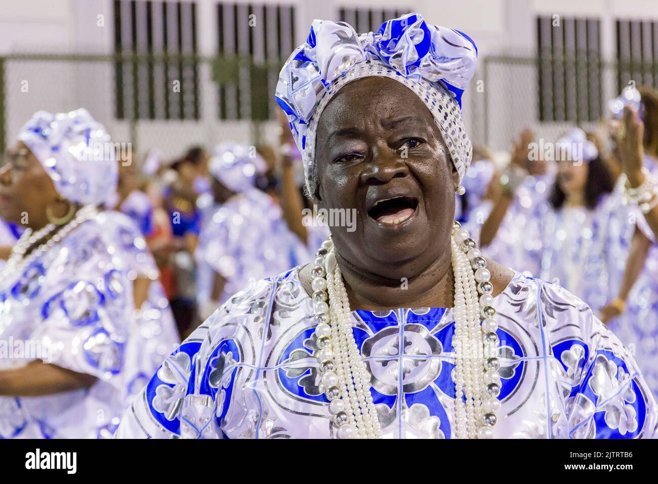 samba-Schule portela in Rio de Janeiro, Brasilien - 17. Januar 2016: samba-Schule portela bei einer Probe vor dem Karneval in rio de janeiro. Stockfoto