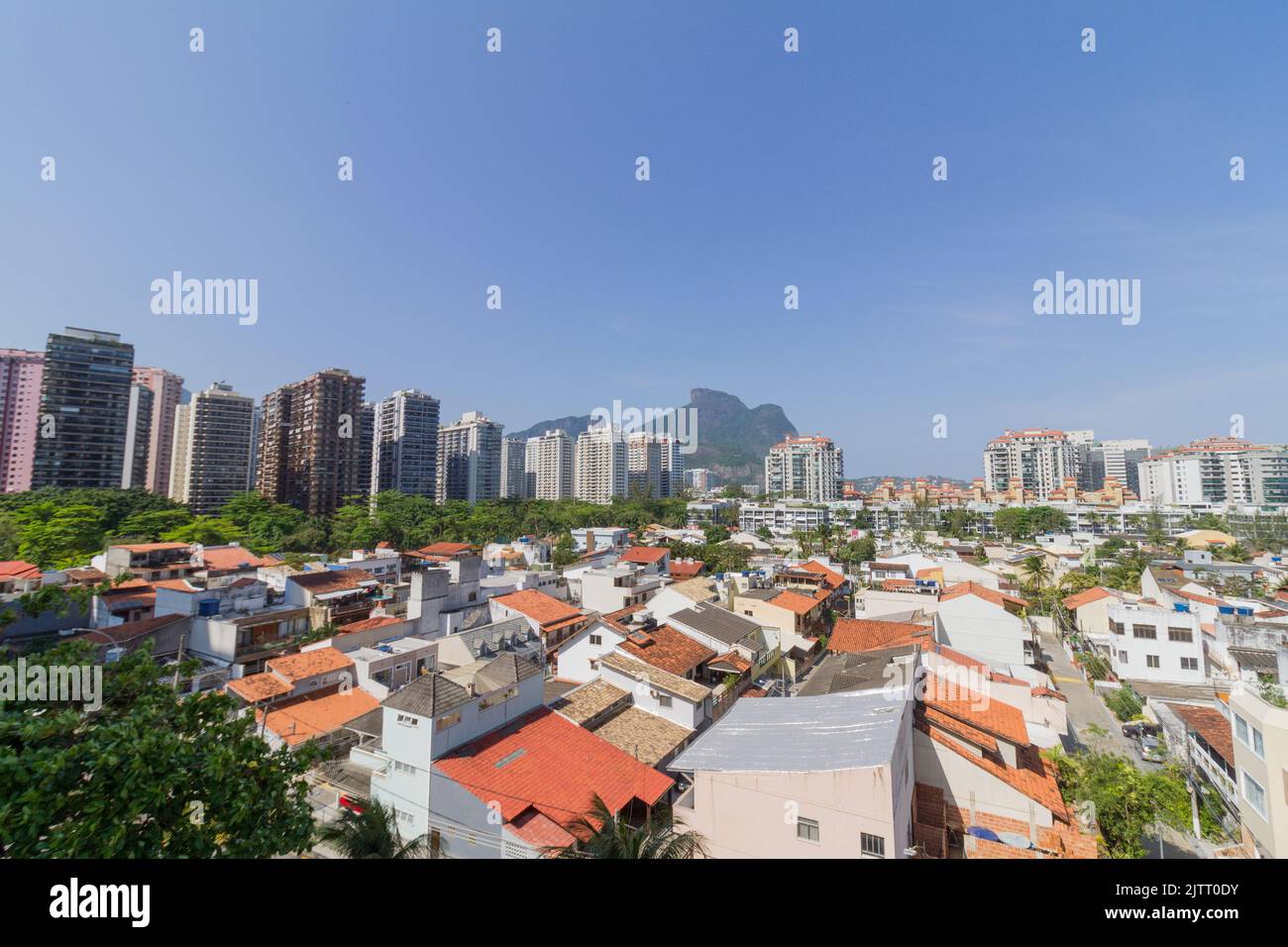 Häuser und Gebäude in Barra da Tijuca in Rio de Janeiro Brasilien. Stockfoto