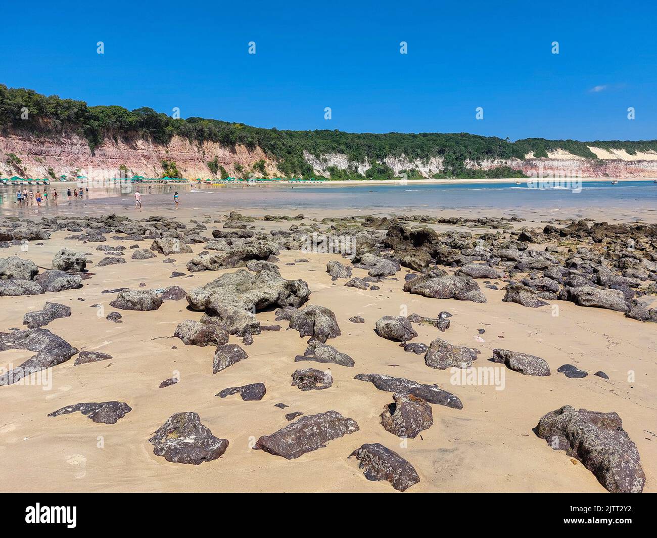 Pipa, Brasilien - august 13 2022 - Strand von praia do Pipa genannt Delphin-Strand im nördlichen Bundesstaat Natal Stockfoto