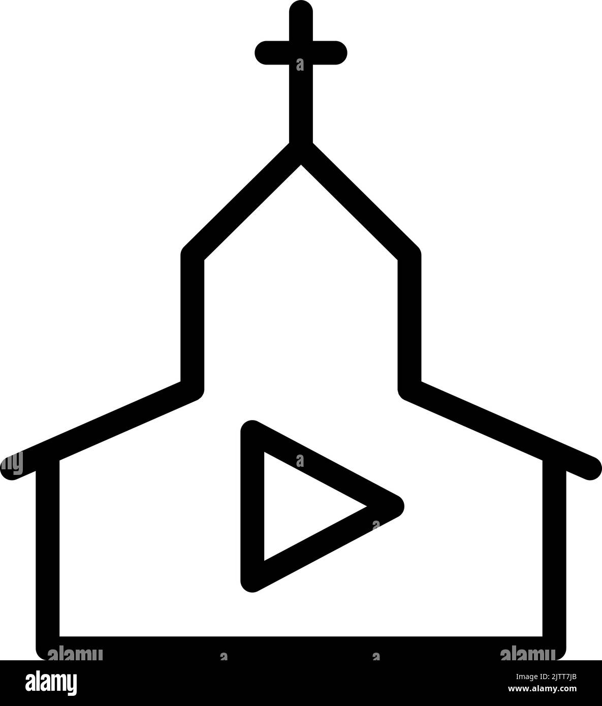 Online-Übersetzung christian Kirche Service Streaming-Video, Kapelle Medien flache Vektor-Symbol für Apps und Websites Stock Vektor