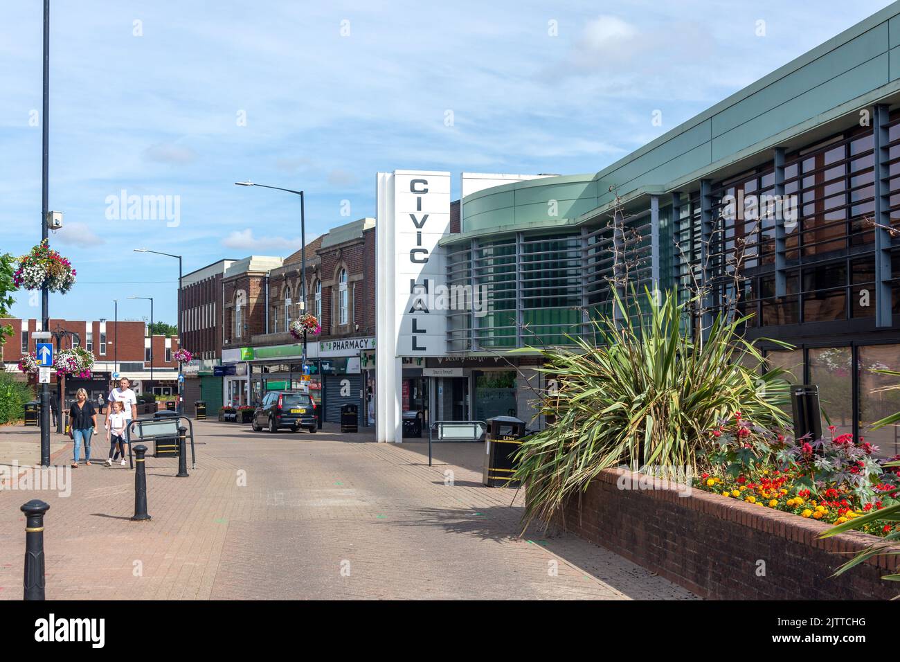 The Civic Hall, High Street, Bedworth, Warwickshire, England, Vereinigtes Königreich Stockfoto