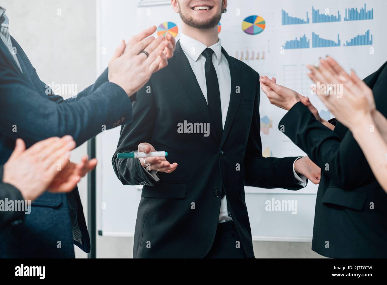 Effektive Geschäftsstrategie erfolgreiche Leistung Stockfoto