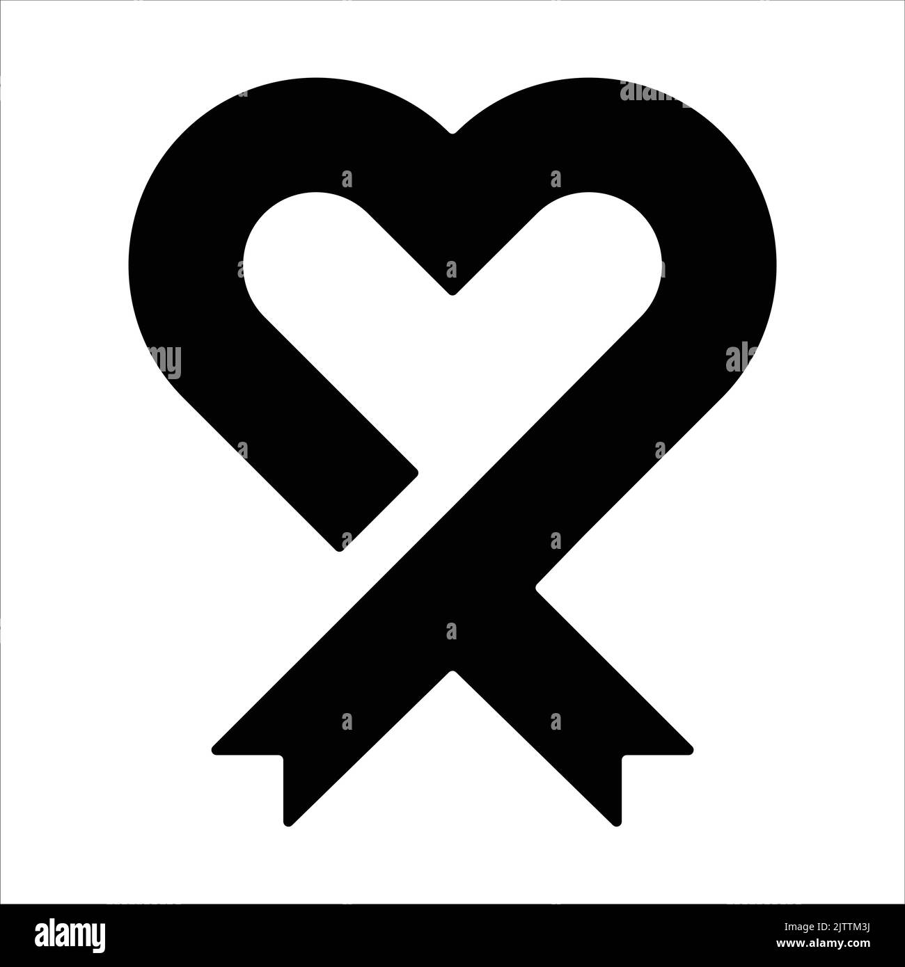 Heart Ribbon Icon - Charity und Spende Zeichen und Symbole Stock Vektor
