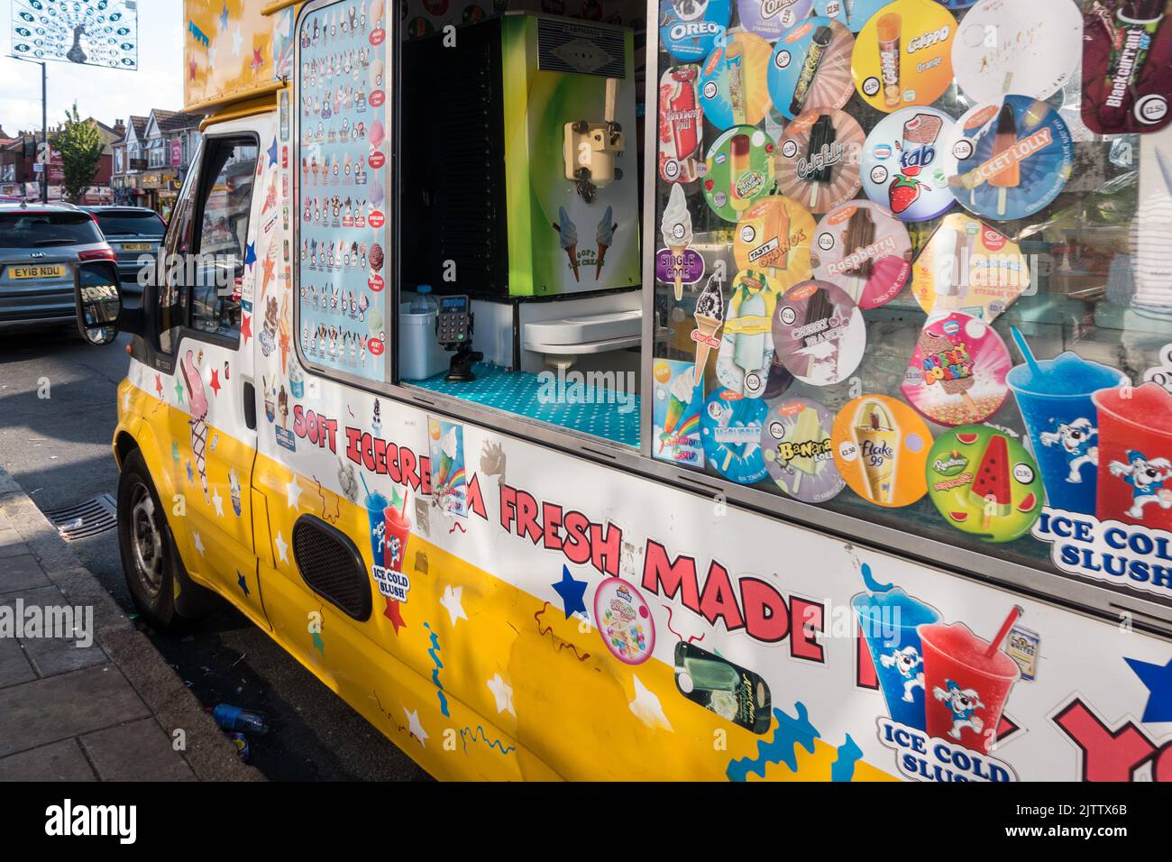 Teilansicht des Eiswagens von Herrn Whippy Stockfoto