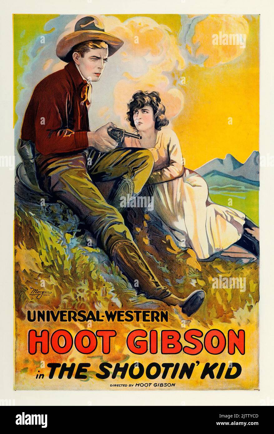Vintage Filmplakat - Western - Hoot Gibson - The Shootin' Kid (Universal, 1920) Stockfoto