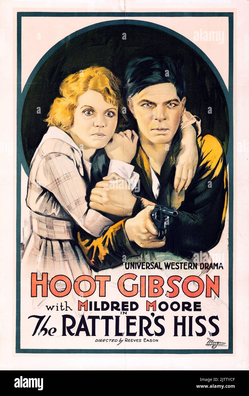 Vintage Filmplakat - Western - Hoot Gibson - The Rattler's Hiss (Universal, 1920) Stockfoto