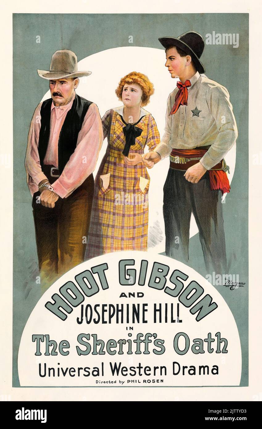 Vintage Filmplakat - Western - The Sheriff's Oath (Universal, 1920) Hoot Gibson Stockfoto