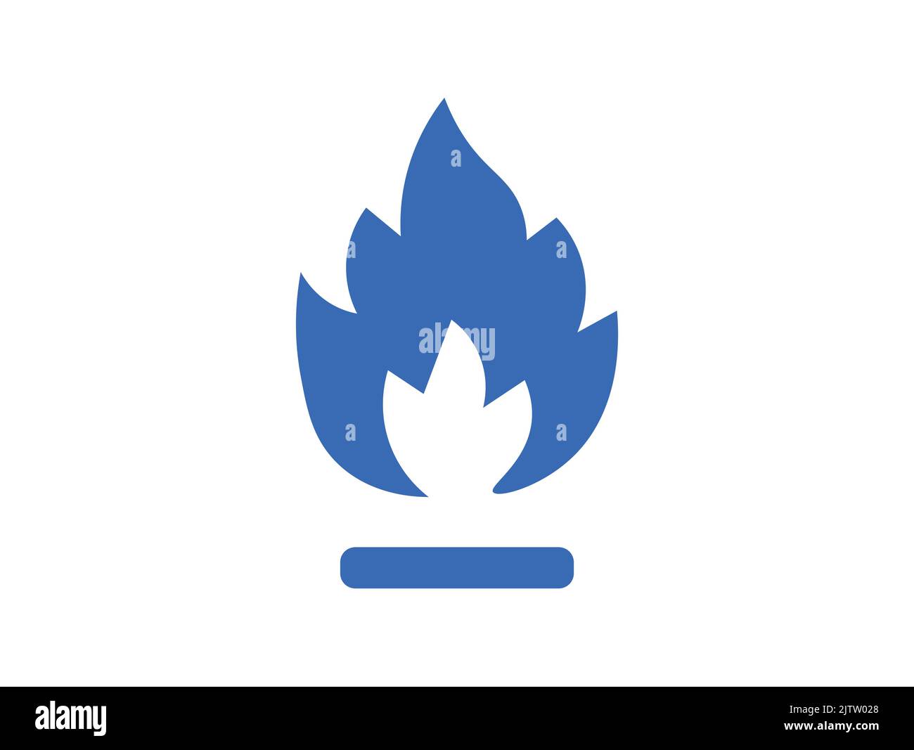 Symbol für den Vektor der Erdgasflamme. Konzept der Energiekrise, der Erdgasknappheit und des Strommangels in Europa Stock Vektor