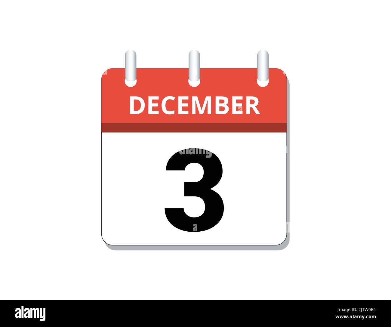 Dezember, 3. Kalender Symbol Vektor, Konzept von Zeitplan, Geschäft und Aufgaben Stock Vektor