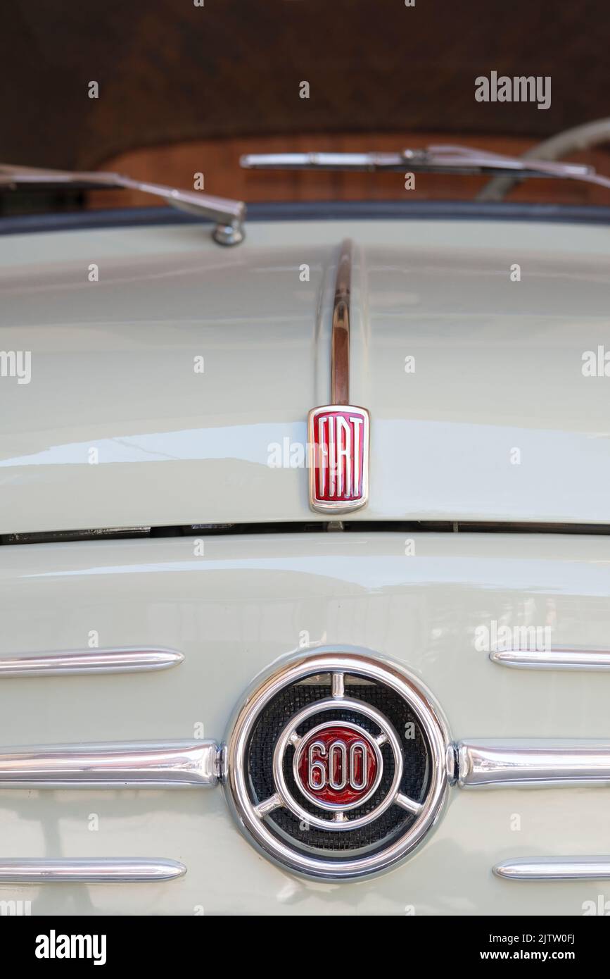 Fiat 600 Vintage Cars vom 1955 Stockfoto