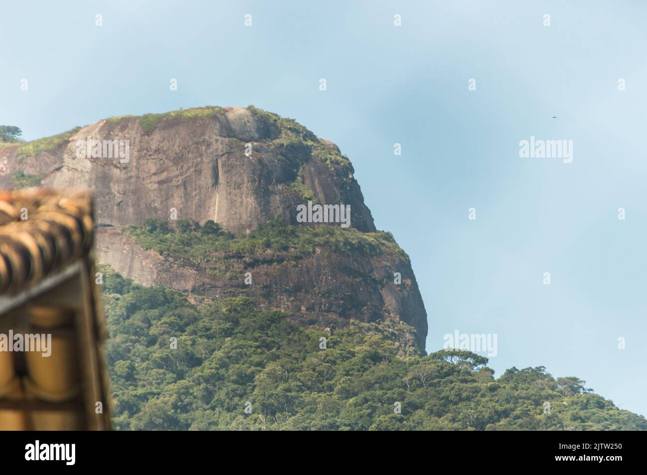 Blick auf den schönen Stein in Rio de Janeiro. Stockfoto