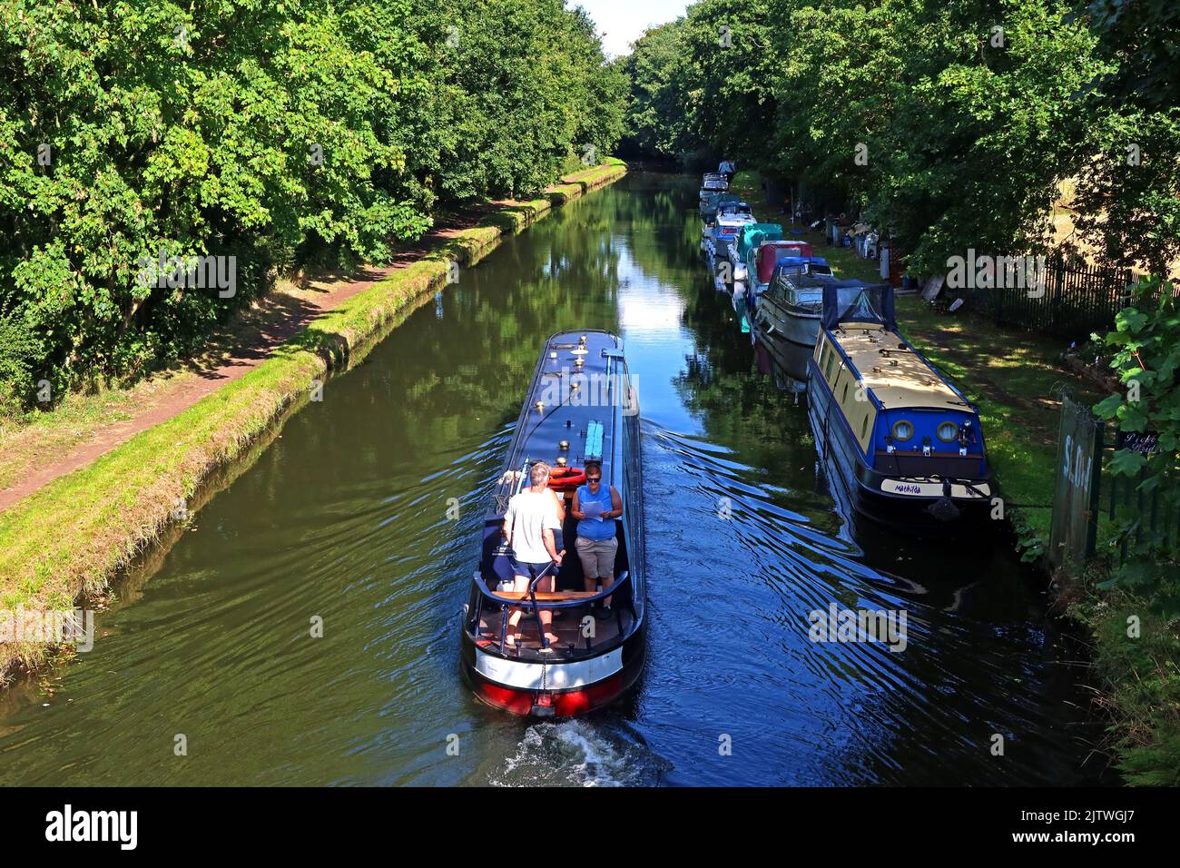 Grachtenkähne auf der Bridgewater, Pickering's Bridge, Thelwall, Warrington, Cheshire, ENGLAND, GROSSBRITANNIEN, WA4 2JQ Stockfoto