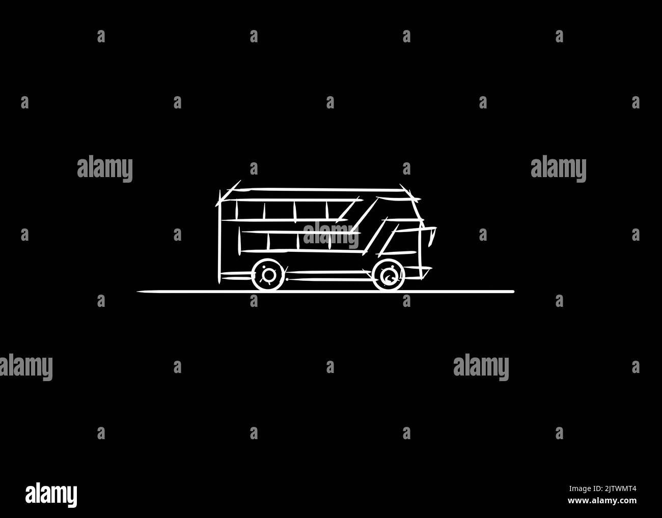 Einfache Bus-Vektor-Skizze Stockfoto
