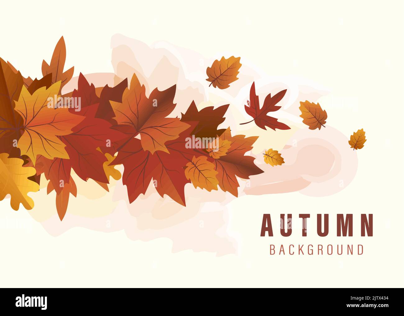 vektor Herbst Hintergrund mit Blättern Vektor-Komposition Stock Vektor
