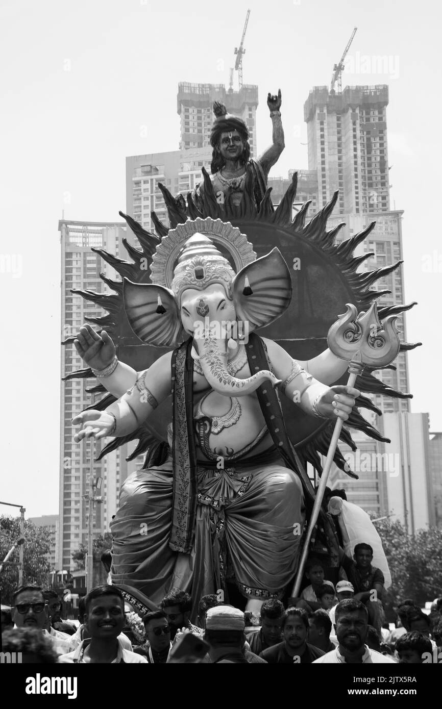 Das Bild des berühmten Tejukaya Ganpati wurde in Mumbai, Indien, aufgenommen. Stockfoto
