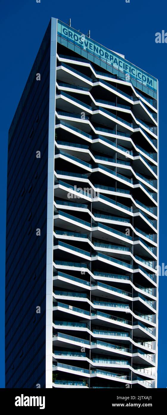 Ein neuer Apartmentturm in der Innenstadt von Vancouver, BC, Kanada. Stockfoto