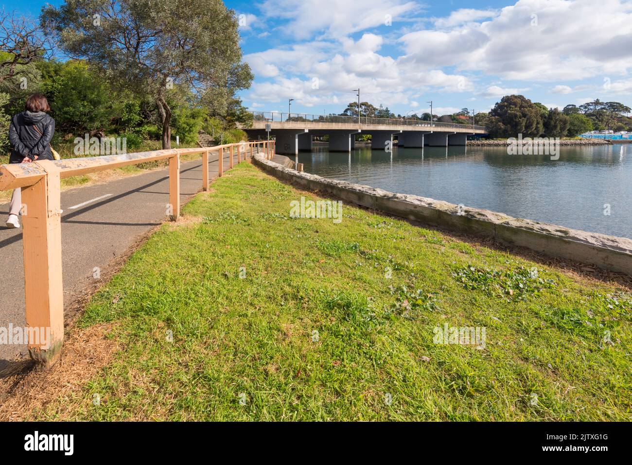 Der Hawthorne Canal, der 1891 nach der Agitation im NSW-Parlament im Jahr 1890 durch John Hawthorn erbaut wurde, mündet über Parramatta R. in den Hafen von Sydney Stockfoto